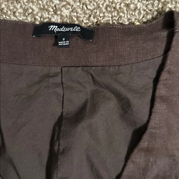 Madewell linen dark brown vest size 2 - Picture 2 of 3